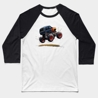 Cartoon Monster Truck Baseball T-Shirt